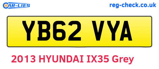 YB62VYA are the vehicle registration plates.