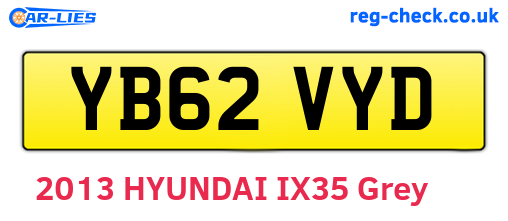 YB62VYD are the vehicle registration plates.