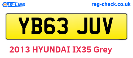 YB63JUV are the vehicle registration plates.