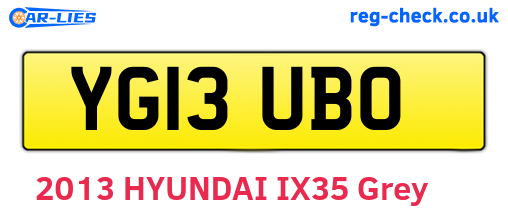 YG13UBO are the vehicle registration plates.
