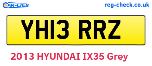 YH13RRZ are the vehicle registration plates.