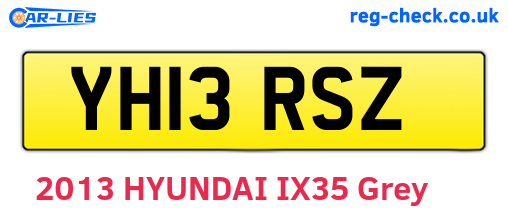 YH13RSZ are the vehicle registration plates.