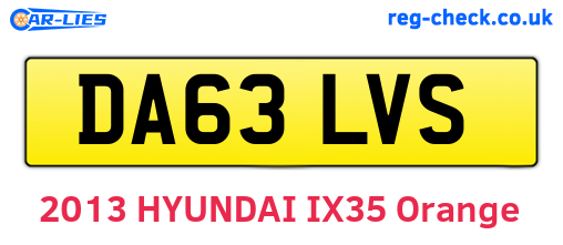 DA63LVS are the vehicle registration plates.