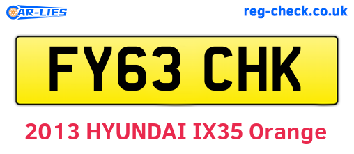 FY63CHK are the vehicle registration plates.