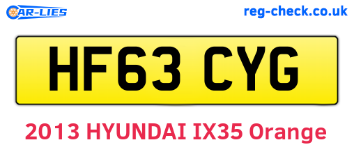 HF63CYG are the vehicle registration plates.