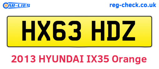 HX63HDZ are the vehicle registration plates.