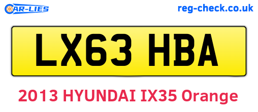 LX63HBA are the vehicle registration plates.