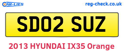 SD02SUZ are the vehicle registration plates.
