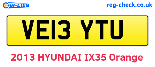 VE13YTU are the vehicle registration plates.