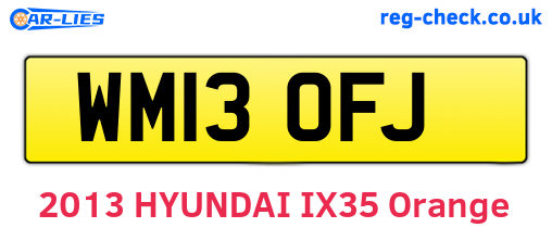 WM13OFJ are the vehicle registration plates.