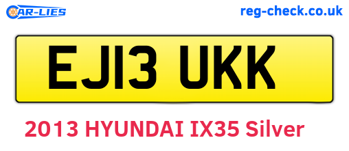 EJ13UKK are the vehicle registration plates.