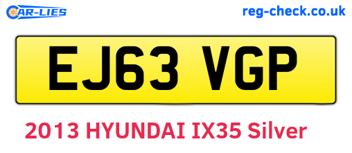 EJ63VGP are the vehicle registration plates.