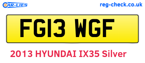 FG13WGF are the vehicle registration plates.