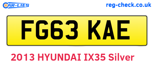FG63KAE are the vehicle registration plates.