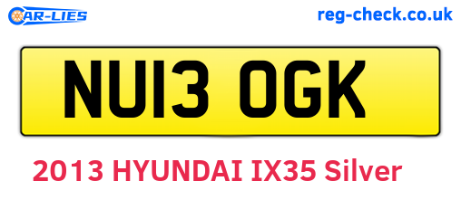 NU13OGK are the vehicle registration plates.