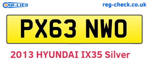 PX63NWO are the vehicle registration plates.