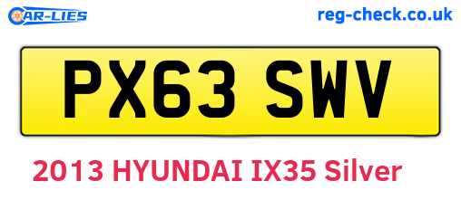 PX63SWV are the vehicle registration plates.