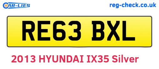 RE63BXL are the vehicle registration plates.