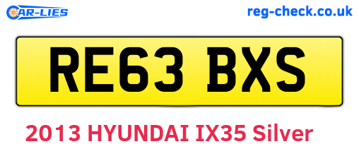 RE63BXS are the vehicle registration plates.