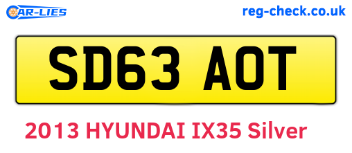 SD63AOT are the vehicle registration plates.