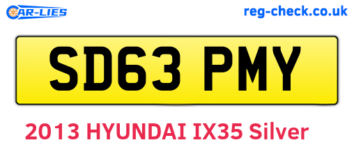 SD63PMY are the vehicle registration plates.