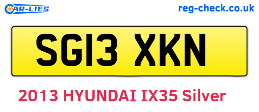 SG13XKN are the vehicle registration plates.