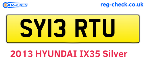 SY13RTU are the vehicle registration plates.