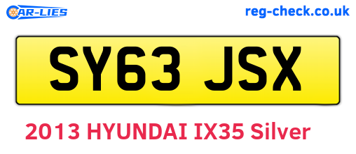 SY63JSX are the vehicle registration plates.