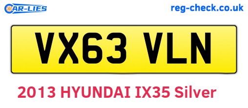 VX63VLN are the vehicle registration plates.
