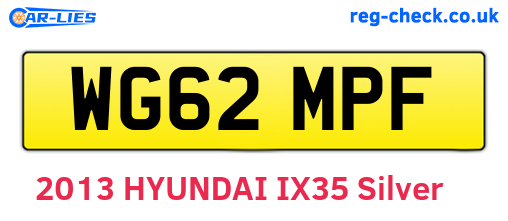 WG62MPF are the vehicle registration plates.