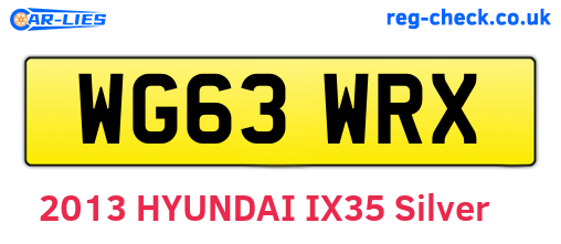 WG63WRX are the vehicle registration plates.