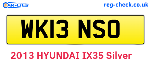 WK13NSO are the vehicle registration plates.