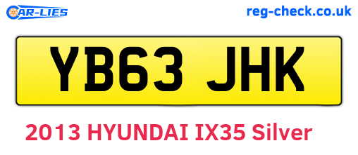 YB63JHK are the vehicle registration plates.