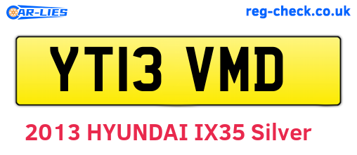YT13VMD are the vehicle registration plates.