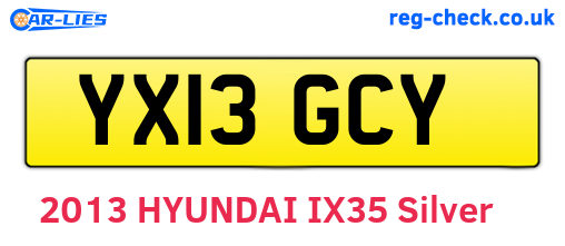 YX13GCY are the vehicle registration plates.