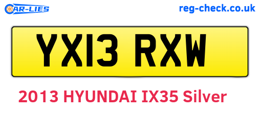 YX13RXW are the vehicle registration plates.
