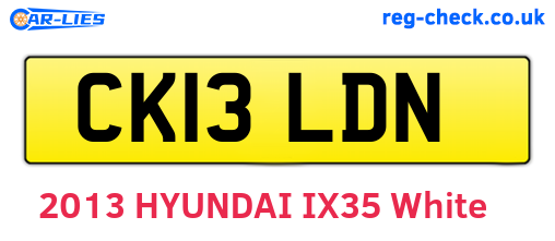 CK13LDN are the vehicle registration plates.