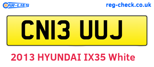 CN13UUJ are the vehicle registration plates.