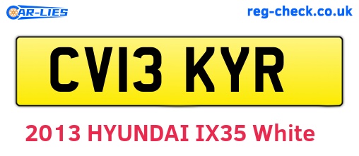CV13KYR are the vehicle registration plates.