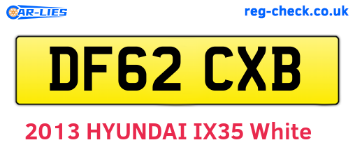 DF62CXB are the vehicle registration plates.