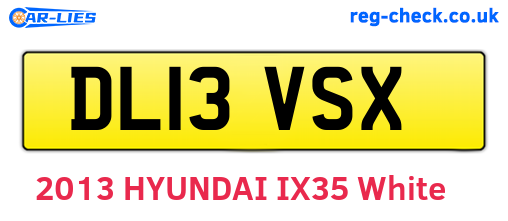 DL13VSX are the vehicle registration plates.