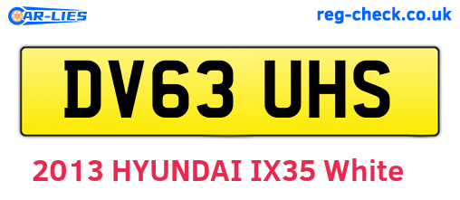 DV63UHS are the vehicle registration plates.