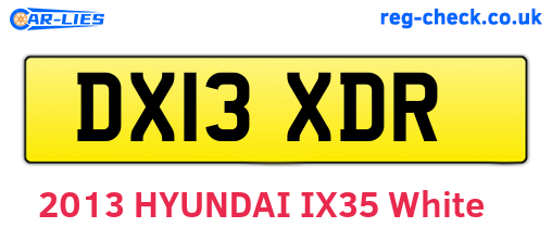 DX13XDR are the vehicle registration plates.