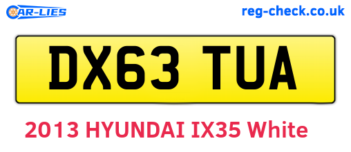 DX63TUA are the vehicle registration plates.