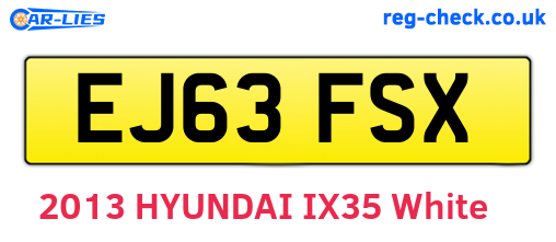 EJ63FSX are the vehicle registration plates.