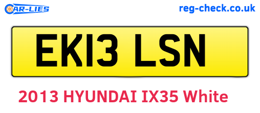 EK13LSN are the vehicle registration plates.