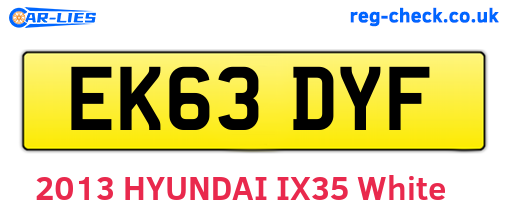 EK63DYF are the vehicle registration plates.