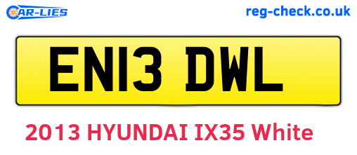 EN13DWL are the vehicle registration plates.