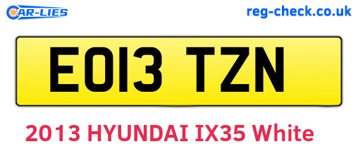 EO13TZN are the vehicle registration plates.