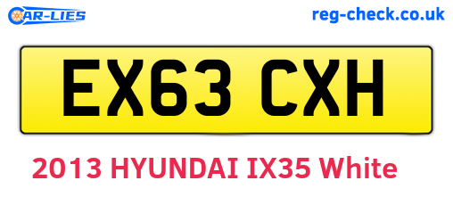 EX63CXH are the vehicle registration plates.